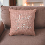 Sweet 16 Birthday Rose Gold Blush Pink Glitter Cushion<br><div class="desc">Sweet 16 Birthday Party Faux Sparkle and Glitter Rose Gold Blush Pink Pillow is perfect for a Rose Gold or Blush Pink Birthday Party Decoration or Gift.</div>
