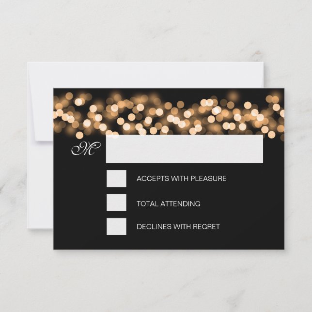 Sweet 16 Birthday RSVP Hollywood Glam Gold (Front)