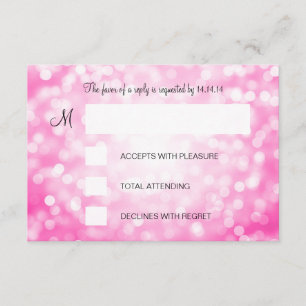 Sweet 16 Birthday RSVP Pink Glitter Lights