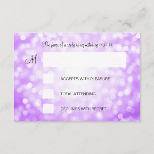 Sweet 16 Birthday RSVP Purple Glitter Lights Card