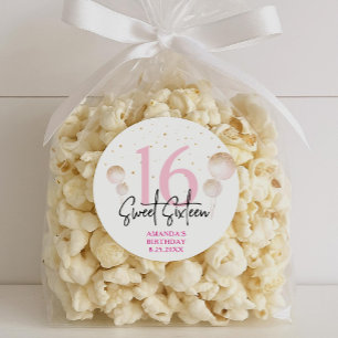Sweet 16 Birthday Stickers for Favors, Gifts