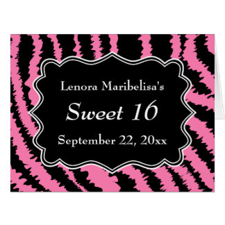 Sweet 16 Black and Pink Zebra Pattern
