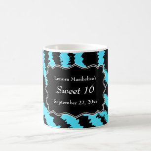 Sweet 16 Black and Turquoise Zebra Pattern Coffee Mug