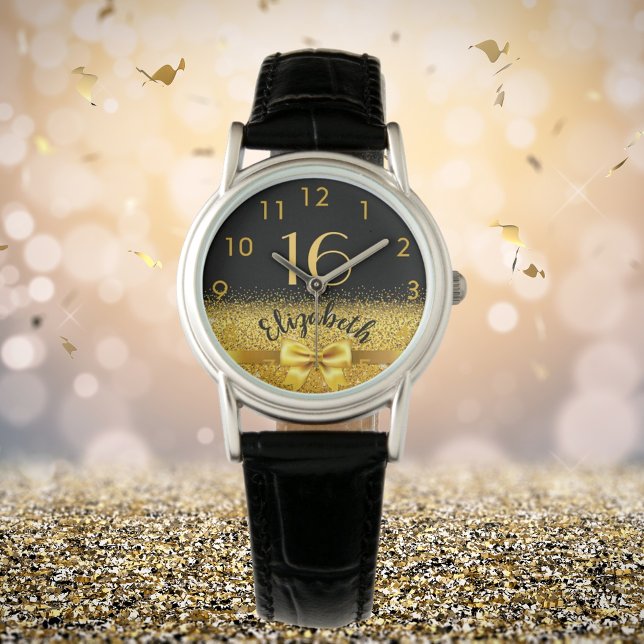 Sweet 16 black gold monogram name watch (Creator Uploaded)