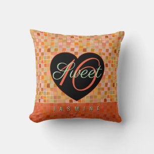 Sweet 16 black heart teen girl cushion