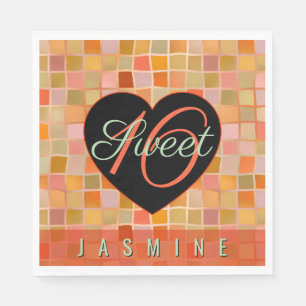 Sweet 16 black heart teen girl napkin