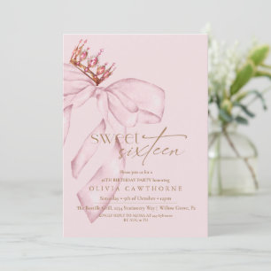 Sweet 16 Blush Pink Birthday Party Invitation
