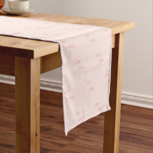 Sweet 16 blush pink hello sixteen short table runner