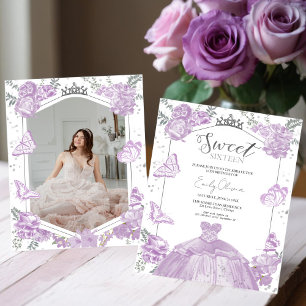 Sweet 16 Budget Invitation Butterfly Dress