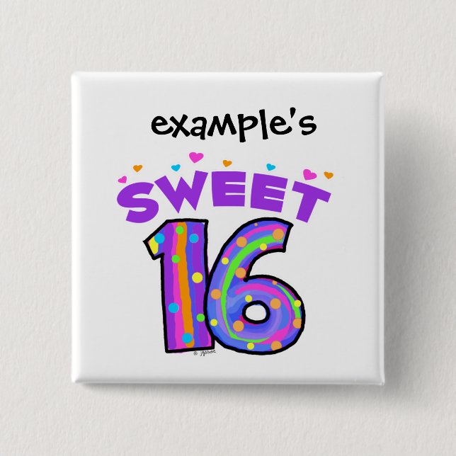 Sweet 16 button - create your own (Front)