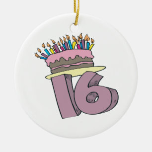Sweet 16 ceramic ornament