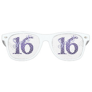 Sweet 16 Chic White and Violet Purple Watercolor Retro Sunglasses