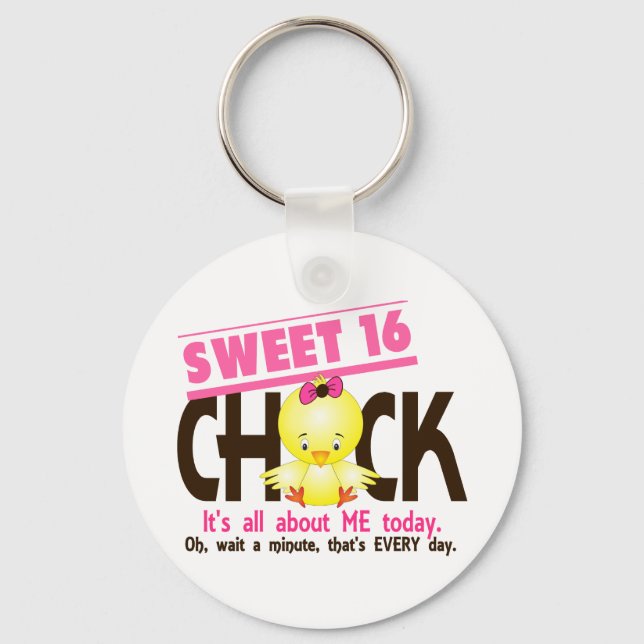 Sweet 16 Chick 3 Key Ring (Front)