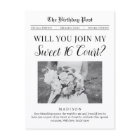 Sweet 16 Court Proposal Newspaper Postcard