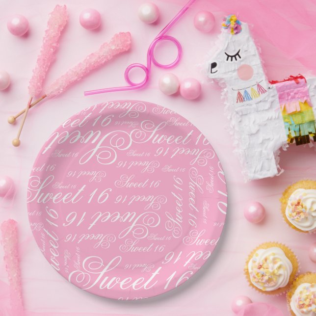 Sweet 16 Custom Colour Paper Plate (Party)