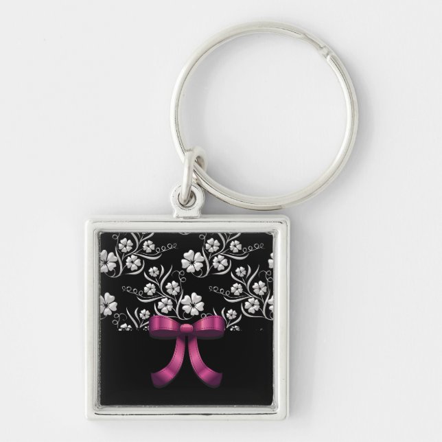 Sweet 16 Custom Elegant Birthday Key Ring (Front)