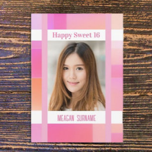 Sweet 16  custom photo  card