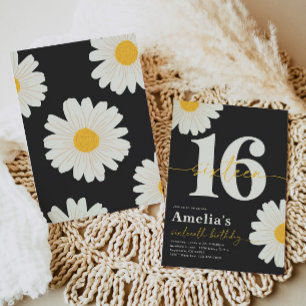 Sweet 16 Daisy Birthday Invitation