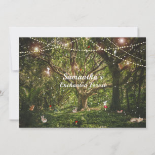 Sweet 16 Enchanted Forest Fairy Bird Fox Squirrel Invitation