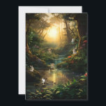 Sweet 16 Enchanted Forest River Bunny Fairy  Invitation<br><div class="desc">Beautiful forest with tiny fairies,  rabbits,  mushrooms with a lovely little waterfall. Perfect for any enchanted forest celebration. Personalise to use for your Bat Mitzvah,  Quinceanera,  Baby Shower or Wedding.</div>