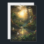 Sweet 16 Enchanted Forest River Bunny Fairy  Invitation<br><div class="desc">Beautiful forest with tiny fairies,  rabbits,  mushrooms with a lovely little waterfall. Perfect for any enchanted forest celebration. Personalise to use for your Bat Mitzvah,  Quinceanera,  Baby Shower or Wedding.</div>