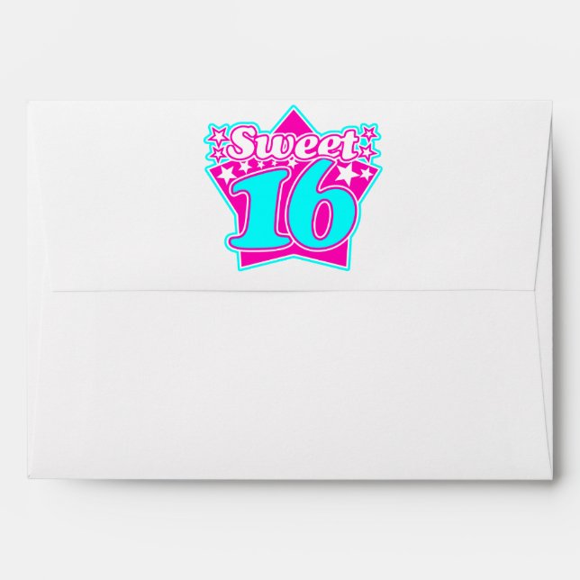 Sweet 16 envelope (Back (Top Flap))