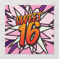 SWEET 16 Fun Retro Comic Book Birthday Party