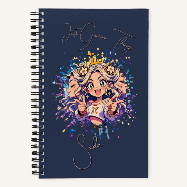 Sweet 16 Gemini Custom Name Notebook (Front)