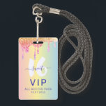 Sweet 16 Glitter Pastel Shades Birthday Invitation ID Badge<br><div class="desc">This is a bold and colourful and vibrant Sweet 16 VIP invitation. Featuring a dazzling rainbow background with sparkling glitter drips, this invitation blends bold colours with a fun, modern twist. The shimmering details add excitement and energy, making it the perfect choice for a stylish and memorable Sweet 16 party....</div>