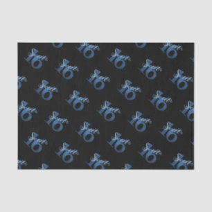 Sweet 16   Glitzy Blue Glam Typography Script Tissue Paper