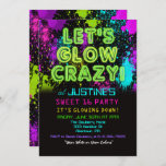 Sweet 16 Glow Party Birthday Invitation<br><div class="desc">Glow Party Dance Party Glow in the Dark Sweet 16 Birthday Invitation</div>