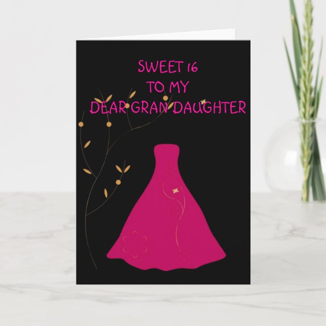 Sweet 16 Grandaughter Card (Front)