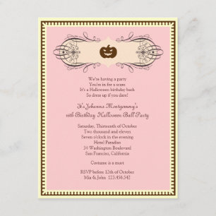 Sweet 16 Halloween Ball Costume Party Invitation