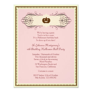 Sweet 16 Halloween Ball Costume Party Invitation