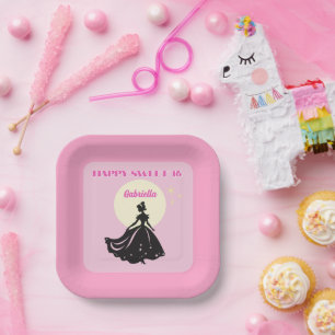 Sweet 16! Happy Birthday party Paper Plate
