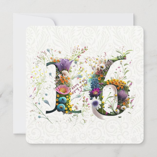 Sweet 16 Happy Birthday Wildflowers Text Card (Front)