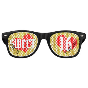 SWEET 16 Heart retro Shades / Fun Party Sunglasses