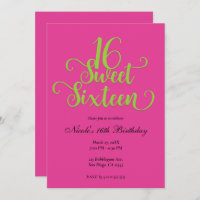 Sweet 16 Hot Pink & Lime Green Birthday Party  