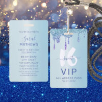 Sweet 16 Ice Blue Metallic Birthday Invitation