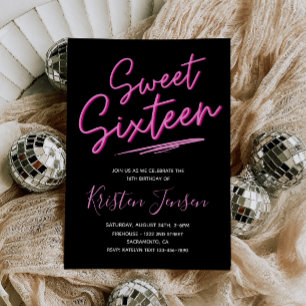 Sweet 16 Invitation 16th Birthday Invitation