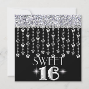 SWEET 16 Invitation CHIC BUTTERFLY