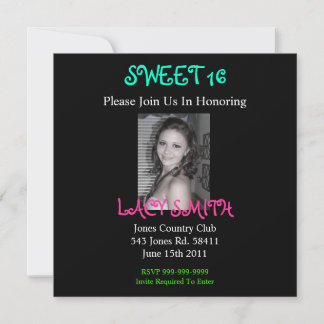 SWEET 16 Invititation Invitation