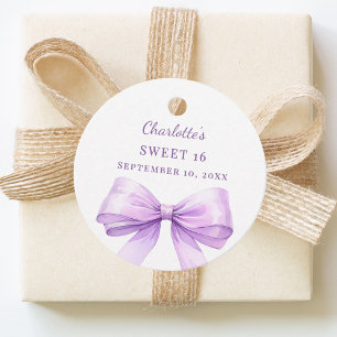Sweet 16 lavender bow DIY write by hand Favour Tags