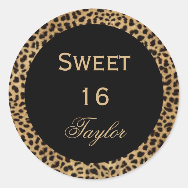 Sweet 16 Leopard Sticker (Front)