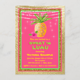 Sweet 16 Luau Birthday Party Invitation