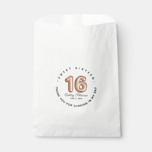 Sweet 16 Luxury Rose gold Balloons Birthday Favour Bag