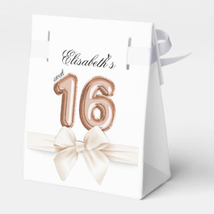 Sweet 16 Luxury Rose gold Balloons Birthday Favour Box