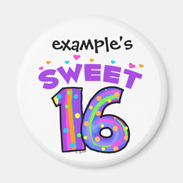 Sweet 16  magnet - create your own (Front)
