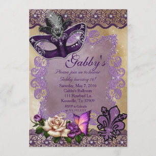 Sweet 16 Masquerade Invitation