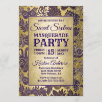 Sweet 16 Masquerade Party Purple Gold Mask